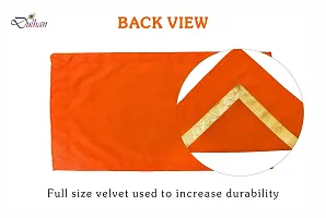 Red Pooja Cloth for God, Velvet Altar Cloth for Puja | Pack of 2 | Size 10x20 (Orange)-thumb3