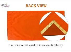 Red Pooja Cloth for God, Velvet Altar Cloth for Puja | Size 14x26 (Orange)-thumb3