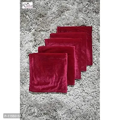 Dulhan Creations Soft and Bright, Solid Color Velvet Cushion Covers Set of 2 (12 x 12, Pink)-thumb3