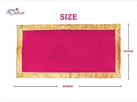 Red Pooja Cloth for God, Velvet Altar Cloth for Puja | Size 14x26 (Pink)-thumb1