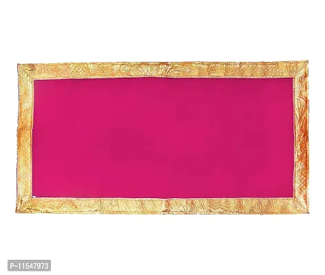 Red Pooja Cloth for God, Velvet Altar Cloth for Puja | Size 14x26 (Pink)