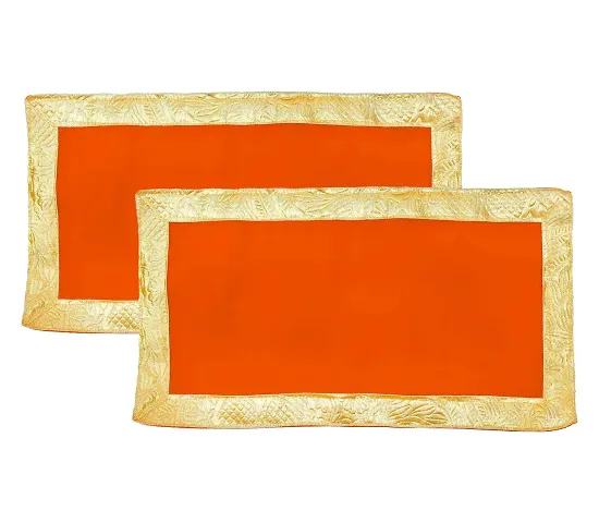 Red Pooja Cloth for God, Velvet Altar Cloth for Puja | Pack of 2 | Size 10x20