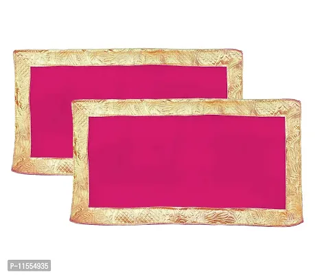 Red Pooja Cloth for God, Velvet Altar Cloth for Puja | Pack of 2 | Size 10x20 (Pink)