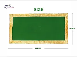 Red Pooja Cloth for God, Velvet Altar Cloth for Puja | Size 14x26 (Green)-thumb1