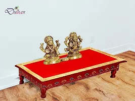 Red Pooja cloth For God, Velvet Altar Cloth For Puja | Size 13x27 (Red)-thumb2