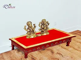 Embossed gota border red velvet pooja cloth/aasan-thumb3