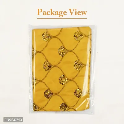 DLC Silk Fabric JHAROKHA Potli Bags for Return Gifts with Heavy Sequin Work, Set of 15 Medium Size Yellow Women Handbag 7 x 9 inches,-thumb5