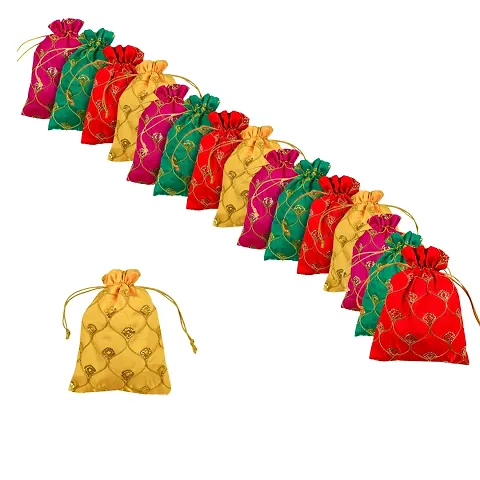 Classic Potli Bags for Return Gifts with Heavy Sequin Work Set of 15