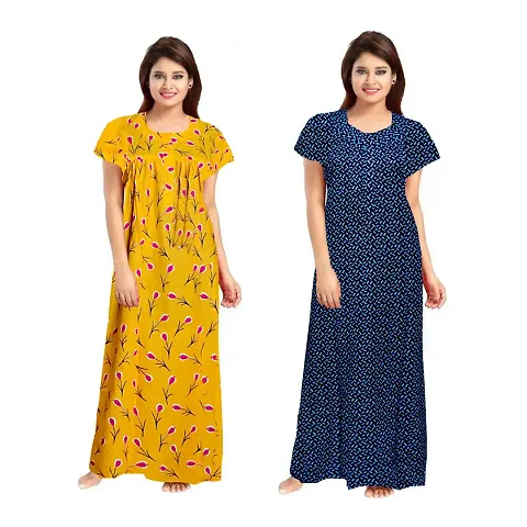 Stylish Georgette Nighty For Women, Pack Of 2