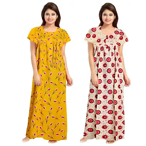 Stylish Georgette Nighty For Women, Pack Of 2