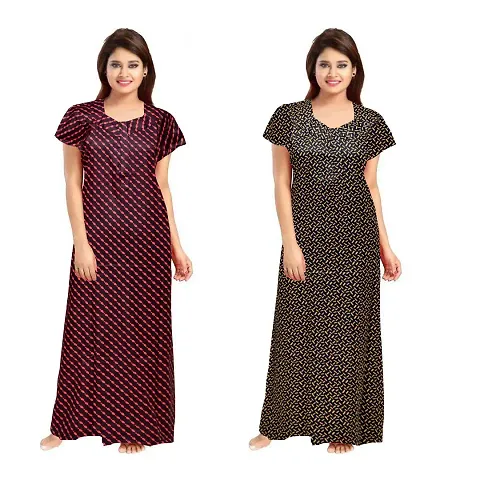 Stylish Georgette Nighty For Women, Pack Of 2