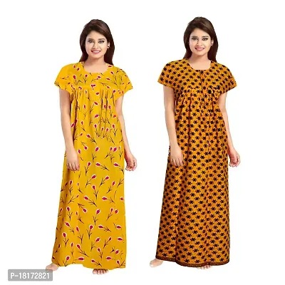 Stylish Multicoloured Georgette Nighty For Women, Pack Of 2
