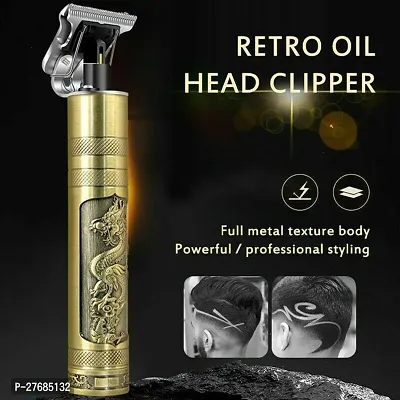 Professional Golden Metal Body Rechargeable Men Cordless Trimmer-thumb0