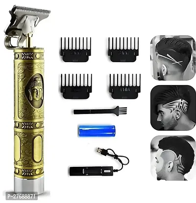 Professional Golden Metal Body Rechargeable Men Cordless Trimmer-thumb0