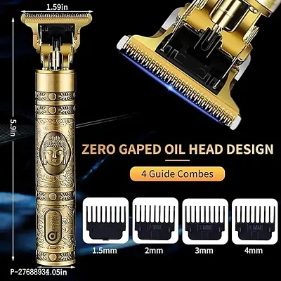 Professional Golden Metal Body Rechargeable Men Cordless Trimmer-thumb0