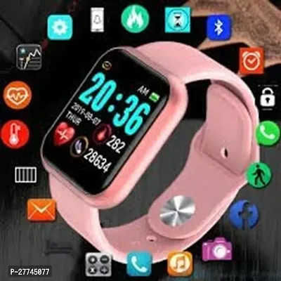 T500 Pink Bluetooth Calling Touch Watch  Multi Sport Smartwatch (Pink Strap, Free Size)-thumb0