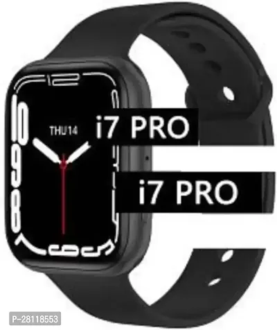 I7 PRO MAX Full Screen Smart Watch Series 7 Smartwatch (Black Strap, 44 MM)