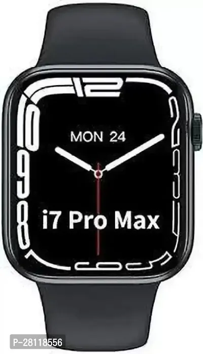 I7 PRO MAX Full Screen Smart Watch Series 7 Smartwatch (Black Strap, 44 MM)