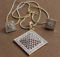 Elegant Brass Chain and Pendant Set for Women-thumb1