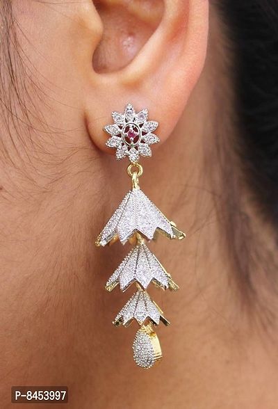Designer American Diamond Jhumka Earring for Women-thumb5