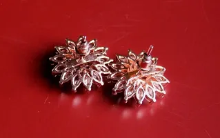 Floral Design American Diam Stone Stud Earring-thumb3