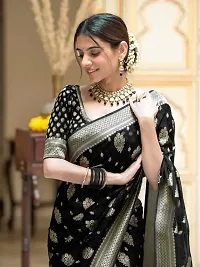 Stylish Silk Blend Saree with Blouse piece for Women-thumb4