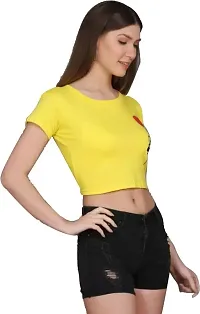 Vanghee Cotton Blend Graphic Printed Half Sleeve Regular Fit Casual Crop Top for Women and Girls (Combo Pack)-thumb2