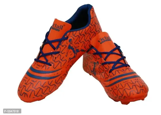 Stylish PU Orange Football Shoe For Men