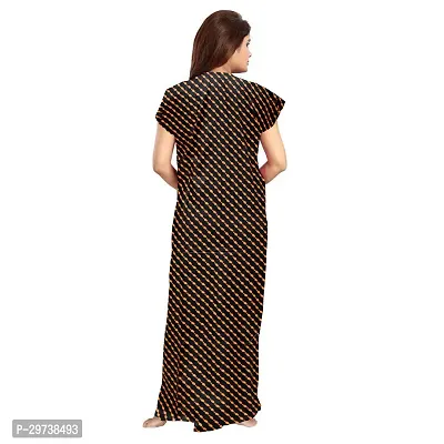 Stylish Brown Cotton Blend Printed Nighty For Women-thumb2