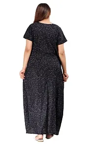 Stylish Black Cotton Blend Printed Nighty For Women-thumb2