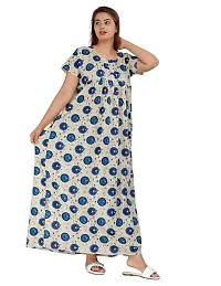 Stylish Grey Cotton Blend Printed Nighty For Women-thumb1