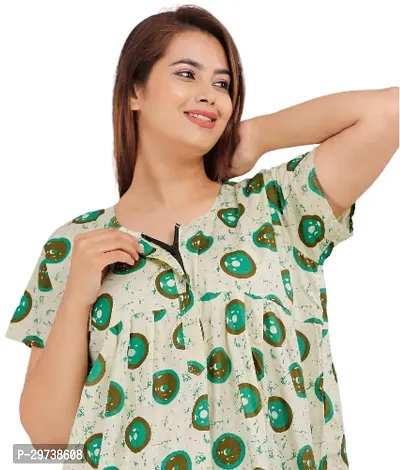 Stylish Green Cotton Blend Printed Nighty For Women-thumb2