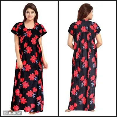 Elegant Cotton Blend Printed Nighty For Women