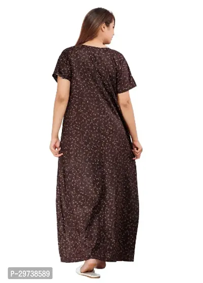 Stylish Black Cotton Blend Printed Nighty For Women-thumb3