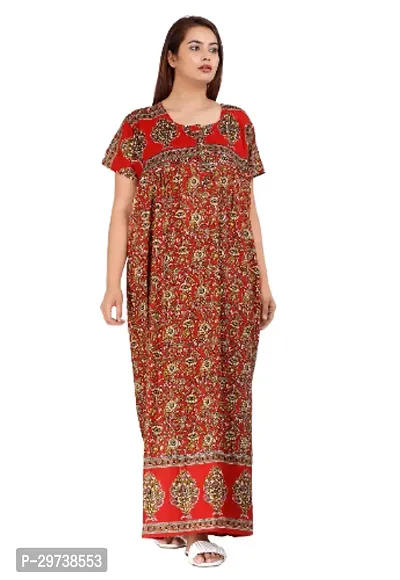 Stylish Orange Cotton Blend Printed Nighty For Women-thumb0