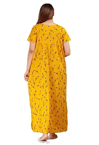 Stylish Yellow Cotton Blend Printed Nighty For Women-thumb3