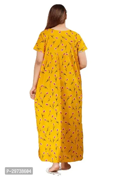 Stylish Yellow Cotton Blend Printed Nighty For Women-thumb4