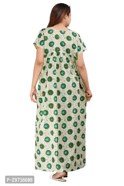 Stylish Green Cotton Blend Printed Nighty For Women-thumb3