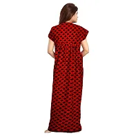 Stylish Red Cotton Blend Printed Nighty For Women-thumb1