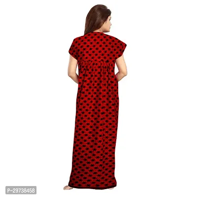 Stylish Red Cotton Blend Printed Nighty For Women-thumb2