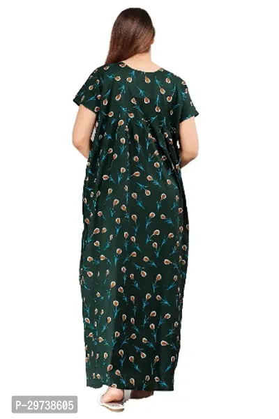 Stylish Green Cotton Blend Printed Nighty For Women-thumb3