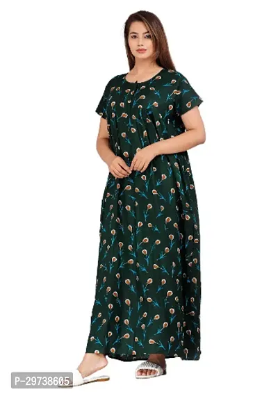 Stylish Green Cotton Blend Printed Nighty For Women-thumb2