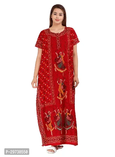 Stylish Orange Cotton Blend Printed Nighty For Women-thumb0