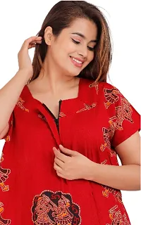 Stylish Orange Cotton Blend Printed Nighty For Women-thumb1