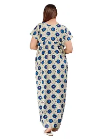 Stylish Grey Cotton Blend Printed Nighty For Women-thumb2