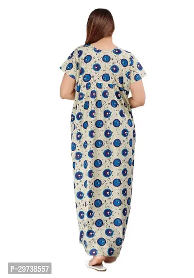 Stylish Grey Cotton Blend Printed Nighty For Women-thumb3