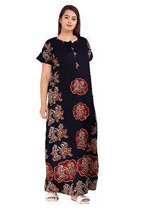 Stylish Black Cotton Blend Printed Nighty For Women-thumb1