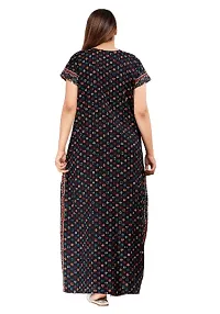 Stylish Black Cotton Blend Printed Nighty For Women-thumb3