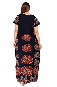 Stylish Black Cotton Blend Printed Nighty For Women-thumb2