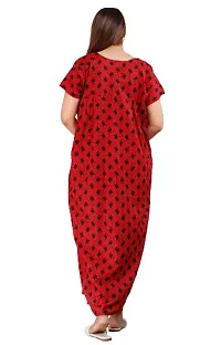 Stylish Red Cotton Blend Printed Nighty For Women-thumb3